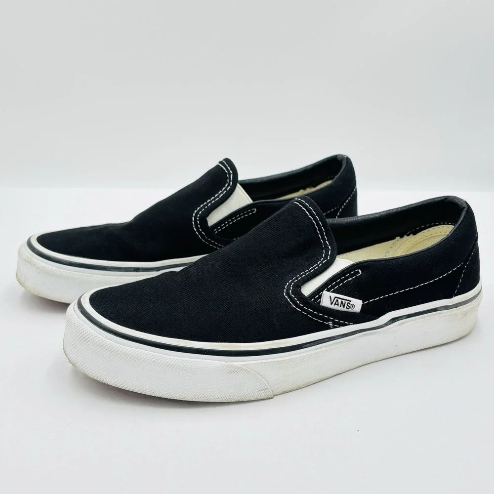 Vans Off The Wall Sneakers Shoes Unisex Adults M 3.5 W 5 Black Canvas Slip On